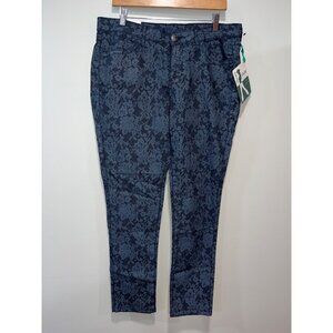 Wrangler Women's Pants‎ Size 11 X 31 Dark Blue Floral Pattern Sits At Hip